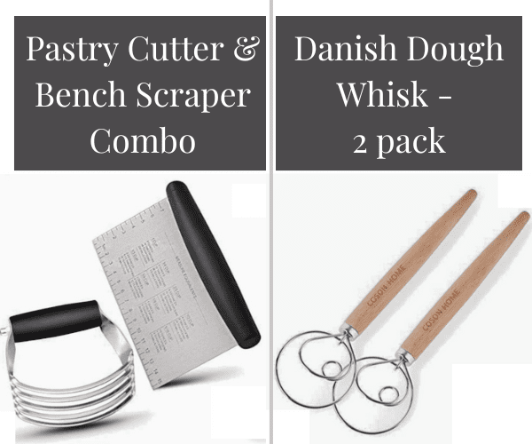 Pastry Cutter & Bench Scraper Combo & Danish Dough Whisk