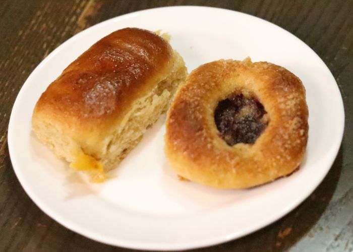 savory stuffed turkey and cheese kolache & a sweet open face cranberry kolache one easy dough with thanksgiving leftovers