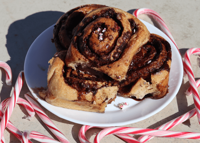 Chocolate Peppermint Cinnamon Rolls Made With Fresh Milled Flour Amazing