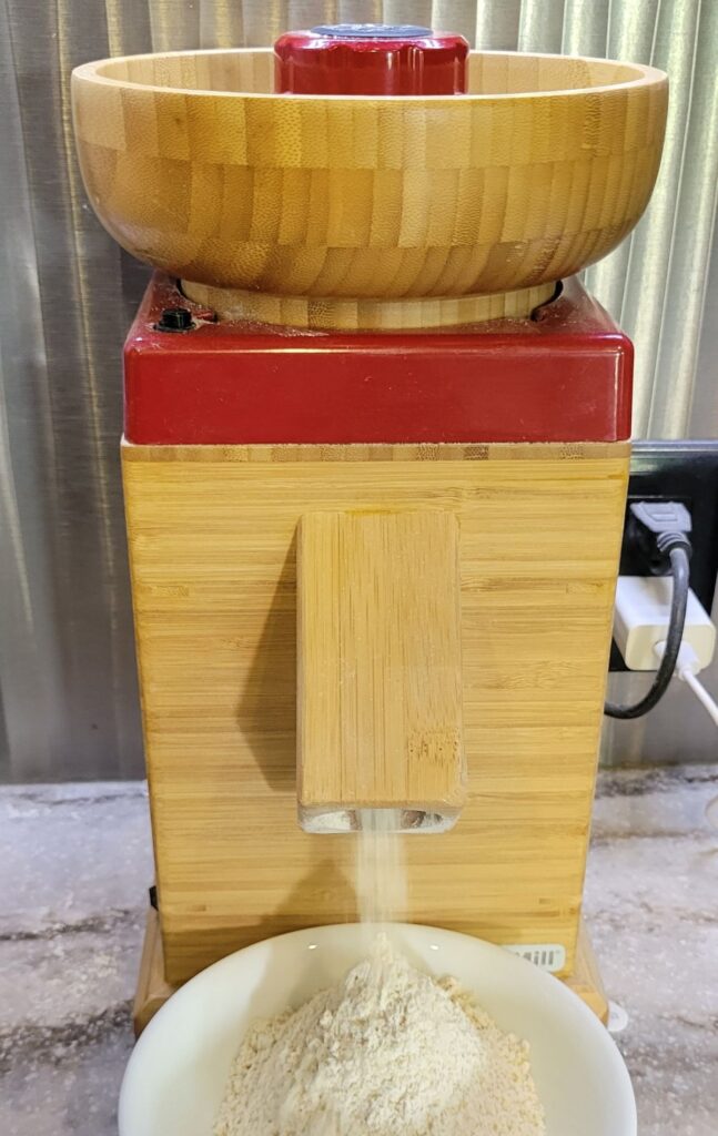 Bamboo and red grain mill