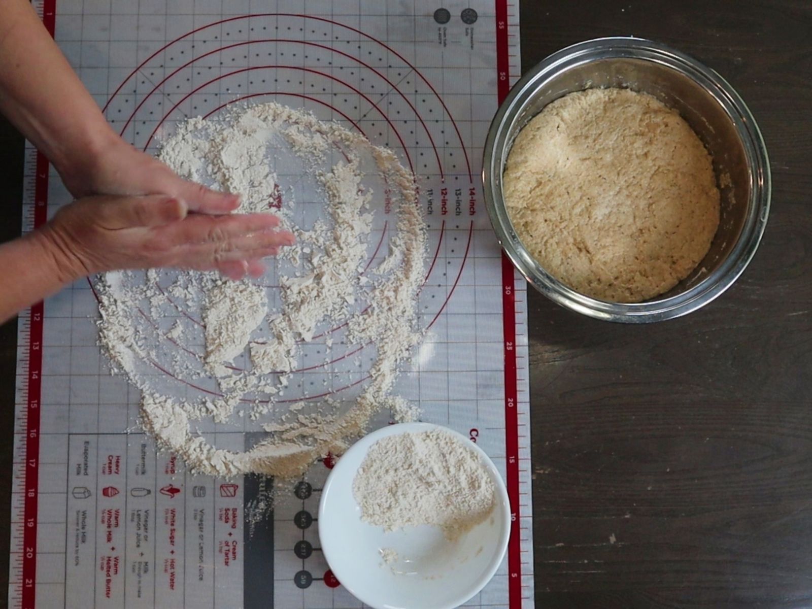 View of Simple No Knead Bread Loaf Made With Fresh Milled Flour