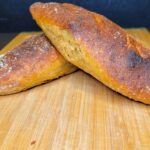 two mini Fresh milled flour sourdough baguettes