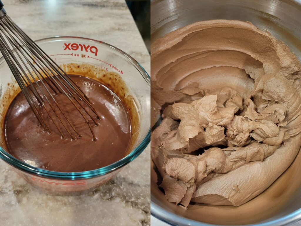 chocolate ganache into buttercream