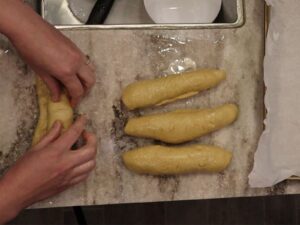 preshaping fresh milled flour challah dough