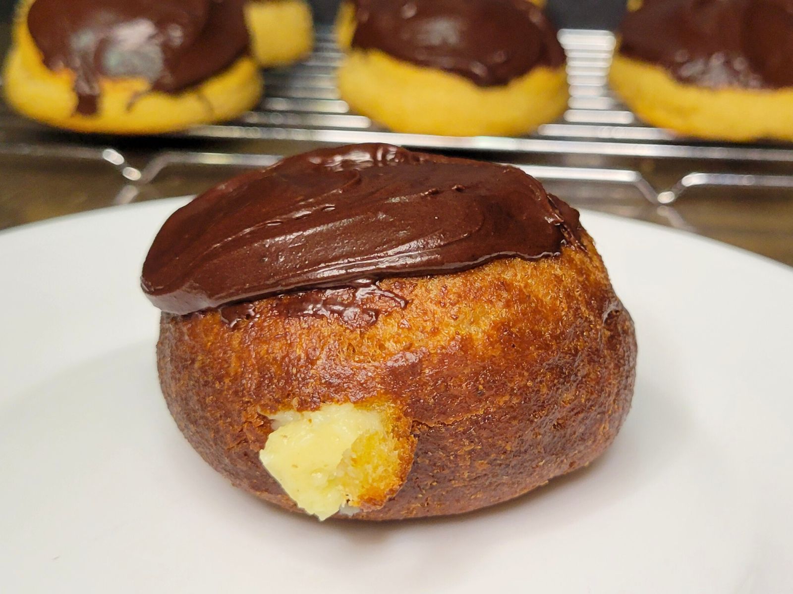 Boston Cream Donuts Made With Fresh Milled Flour