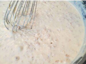 the fresh milled flour sausage gravy has thickened