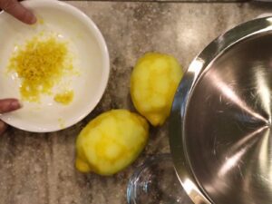 zested fresh lemons