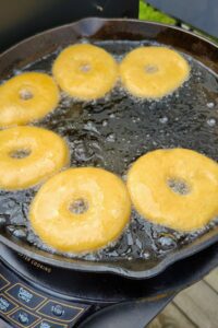 frying in the cast iron skillet