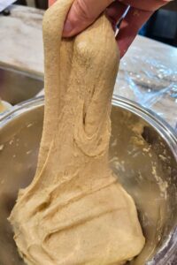 Stretching dough