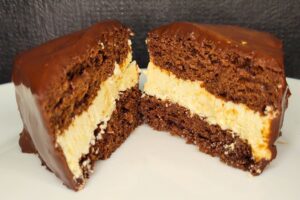 Chocolate Sourdough Snack Cake made with fresh milled flour