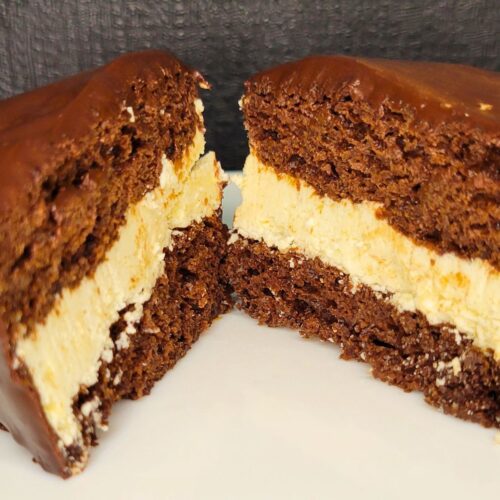 Chocolate Sourdough Snack Cake made with fresh milled flour