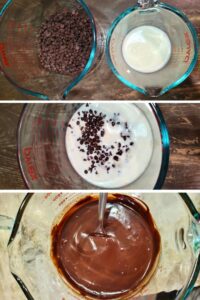 making chocolate ganache for dipping