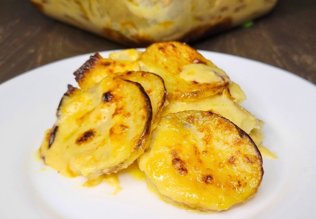 Cheesy Scalloped Potatoes made with Fresh milled flour