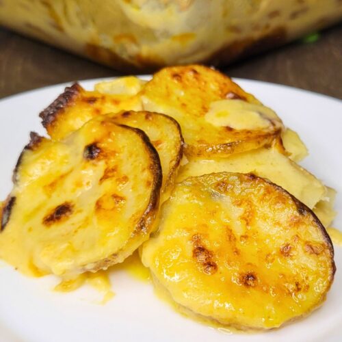 Cheesy Scalloped Potatoes made with Fresh milled flour