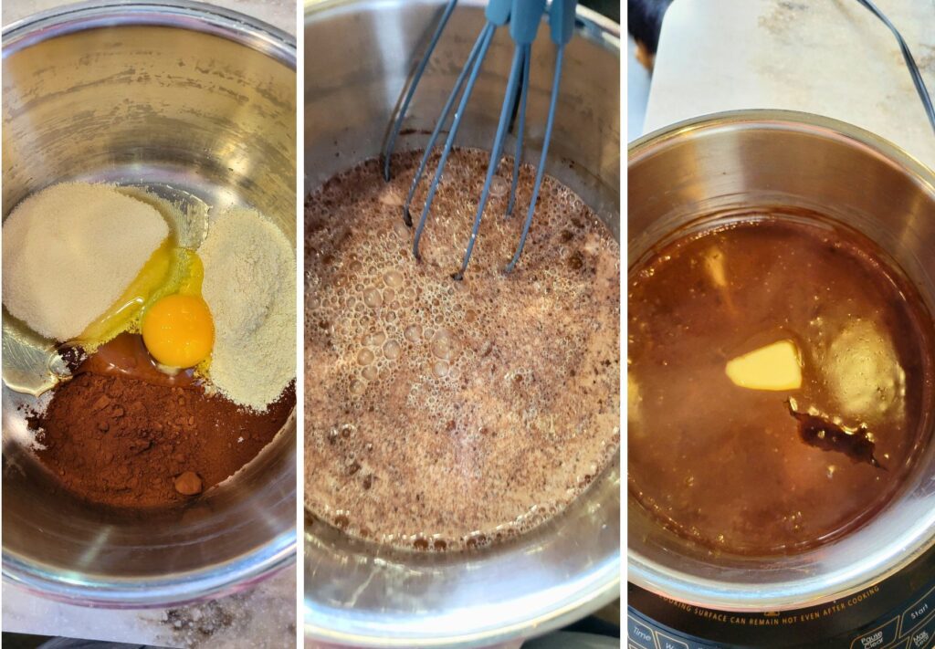 making chocolate pudding with fresh milled flour