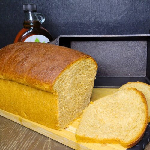 Maple sandwich bread made with fresh milled flour