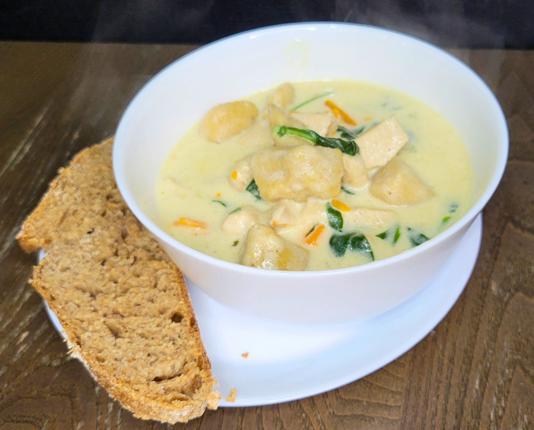 Chicken Gnocchi Soup with fresh milled flour