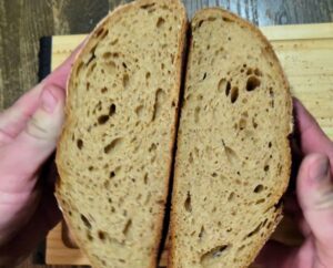 fresh milled flour sourdough bread open crumb