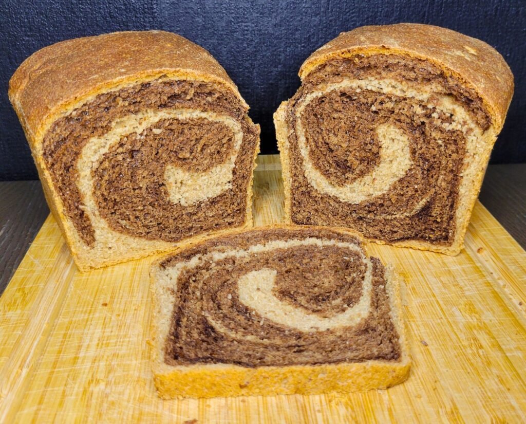Marbled Rye Bread Made With Fresh Milled Flour Grains In Small Places