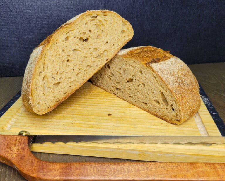 sliced fresh milled flour sourdough bread