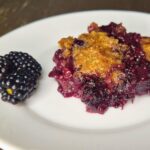 blackberry cobbler made with fresh milled flour