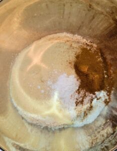 mixing up the dry ingredients
