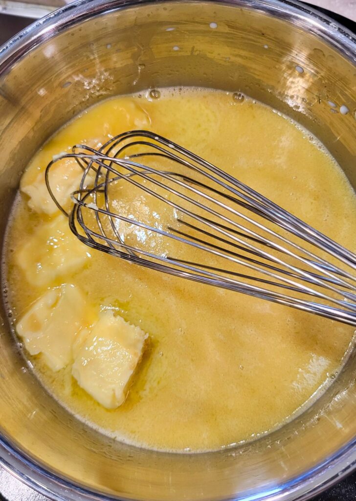 warming the butter and milk