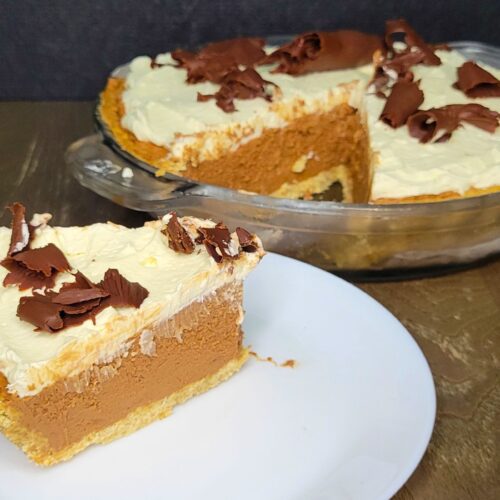 French silk pie made with fresh milled flour chocolate cream