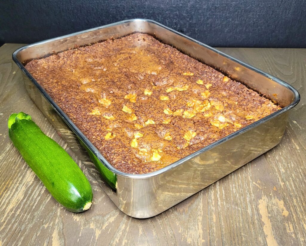 Zucchini Chocolate Cake made with fresh milled flour