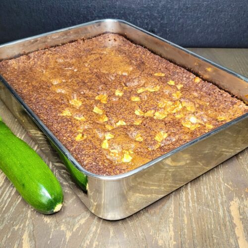 Zucchini Chocolate Cake made with fresh milled flour
