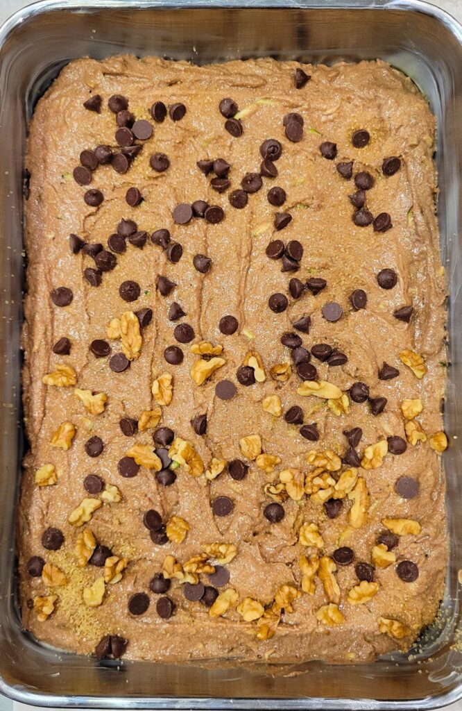 fresh milled flour chocolate zucchini cake batter
