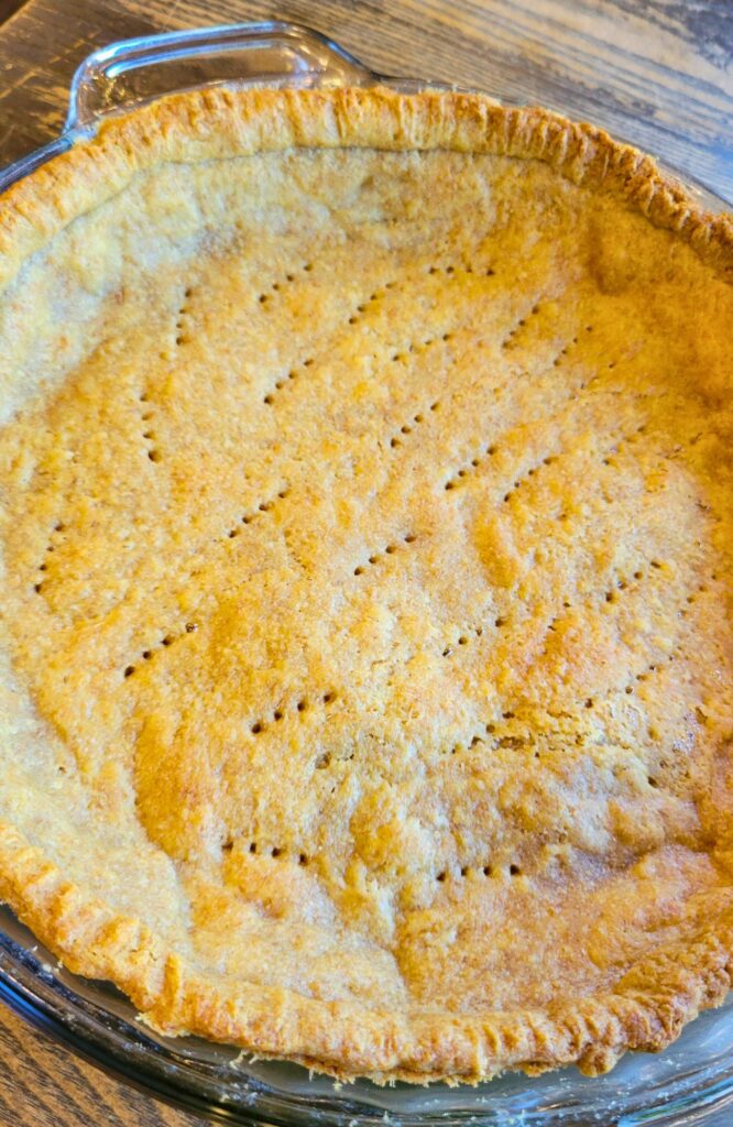 the baked crust ready for the filling
