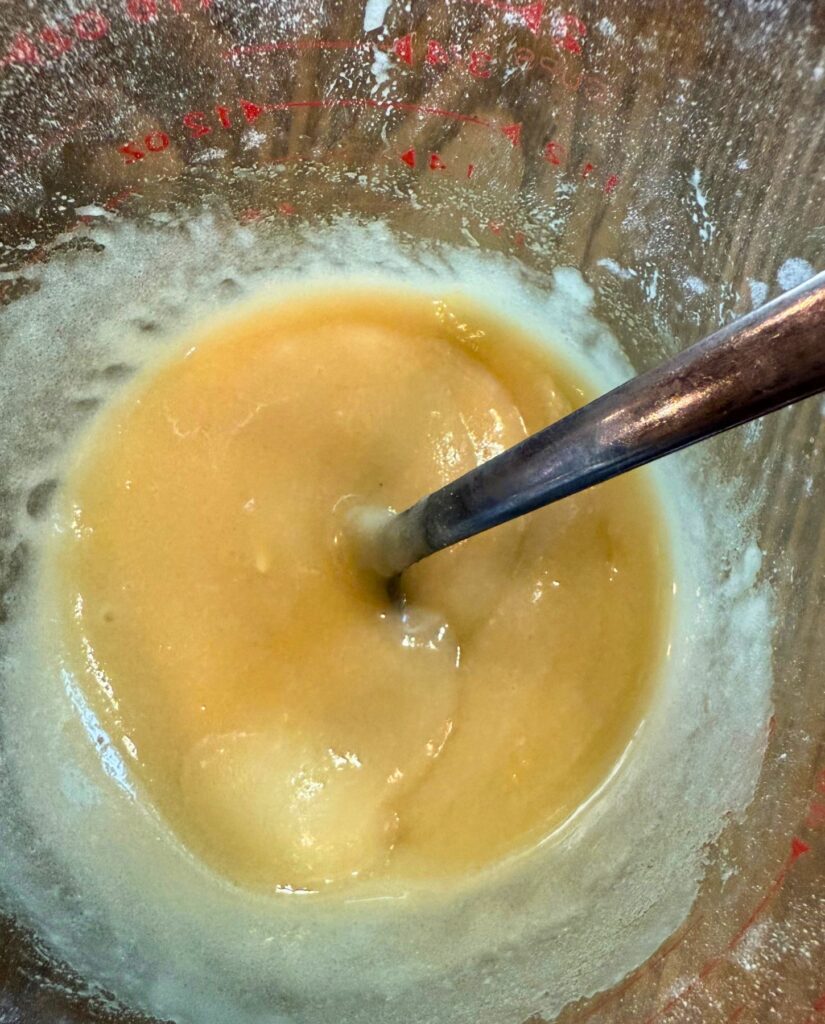 Making the lemon glaze