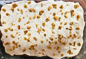 apple walnut cake made with fresh milled flour