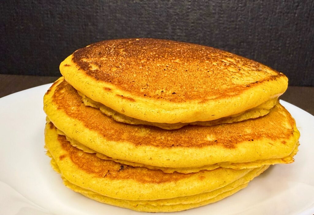 Pumpkin Pancakes made with fresh milled flour