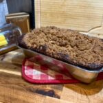 apple cider bread made with fresh milled flour crumble topping