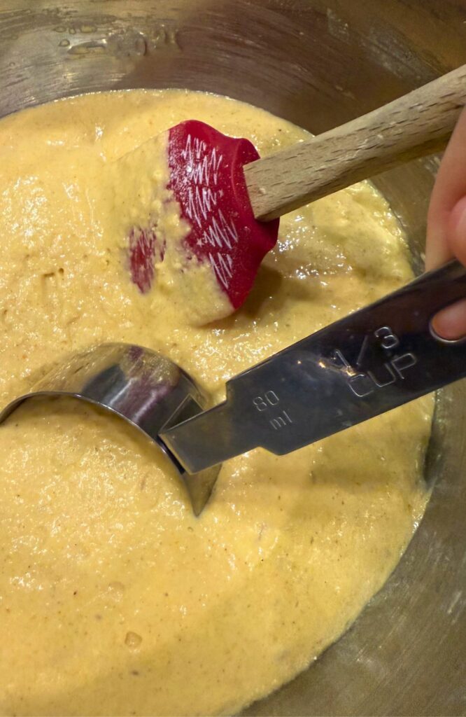 scooping the batter
