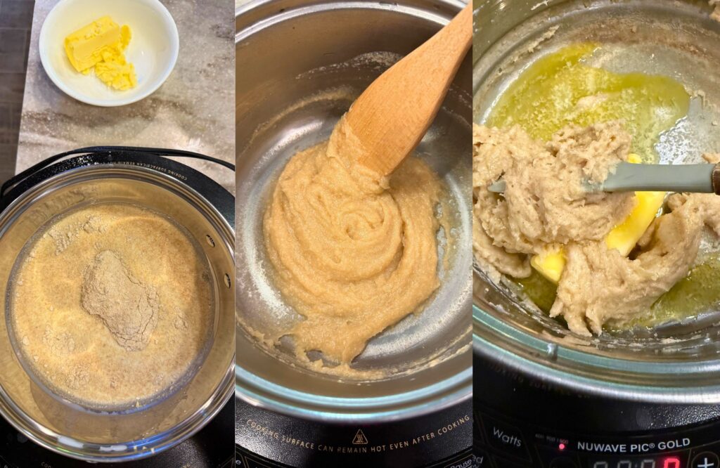 making the Tangzhong Paste and adding butter