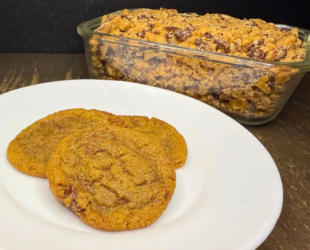 fresh milled flour brown butter toffee cookies