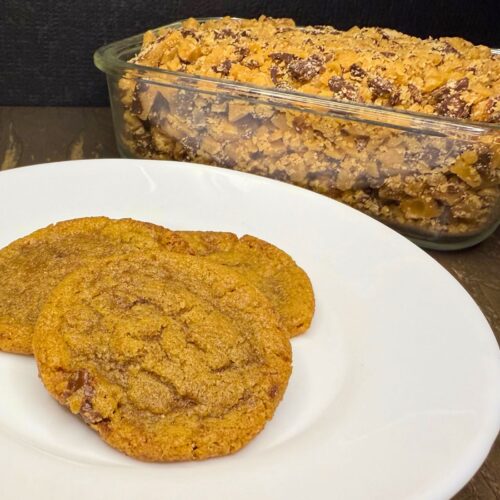 fresh milled flour brown butter toffee cookies