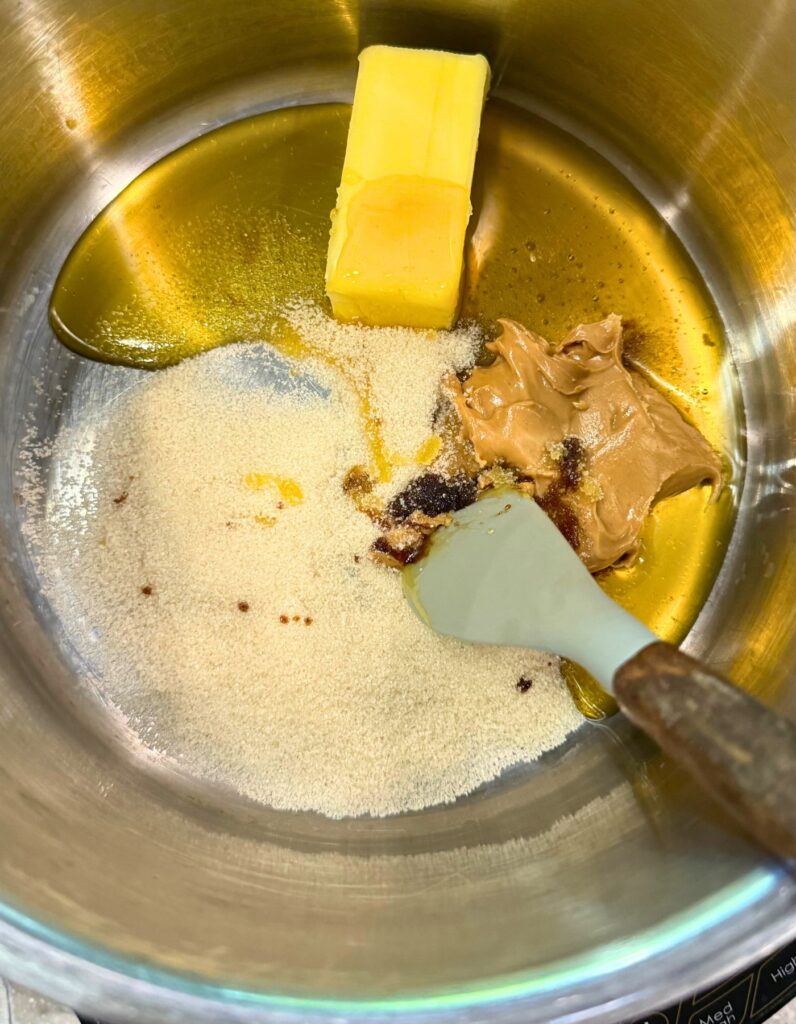 melt ingredients in a sauce pan