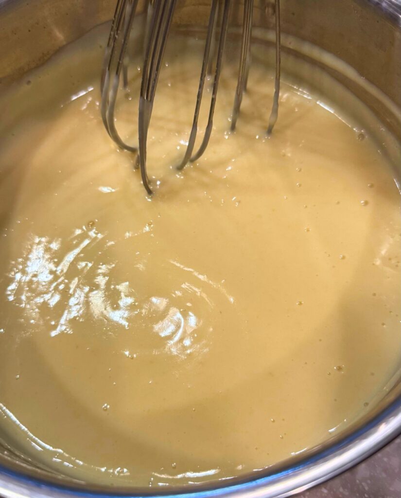 vanilla pudding made with fresh milled flour