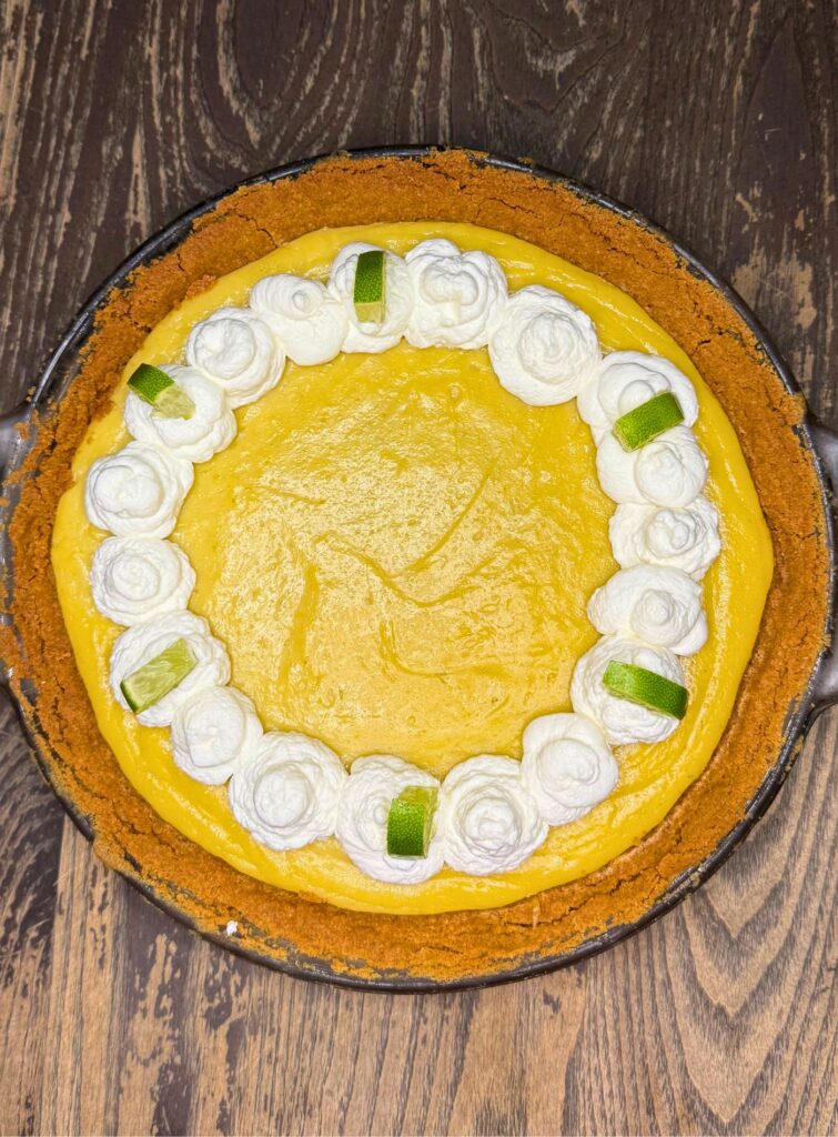 freshly milled flour key lime pie top view