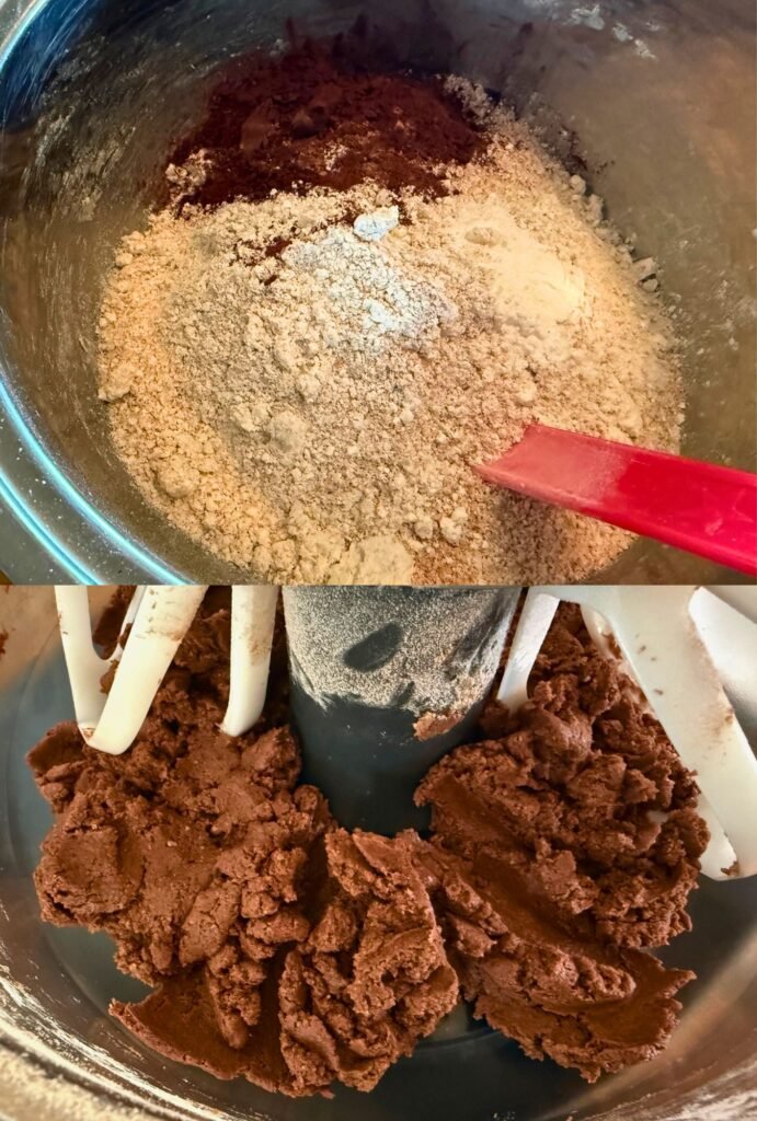 Fresh Milled Flour Chocolate Graham Cracker dough and ingredients