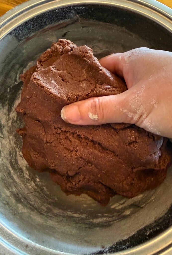 the dough before rolling out