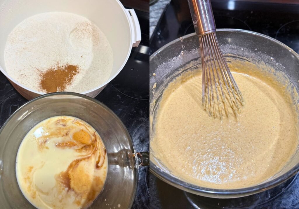 mixing the ingredients