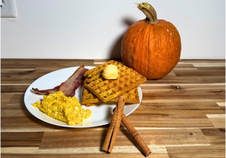 pumpkin waffles made with fresh milled flour